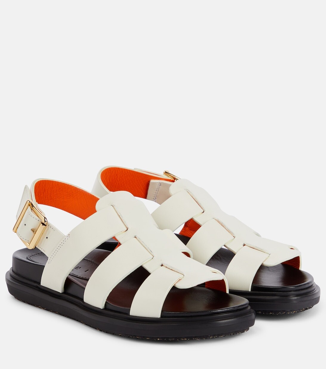 

Кожаные сандалии Fussbett Gladiator Marni, белый