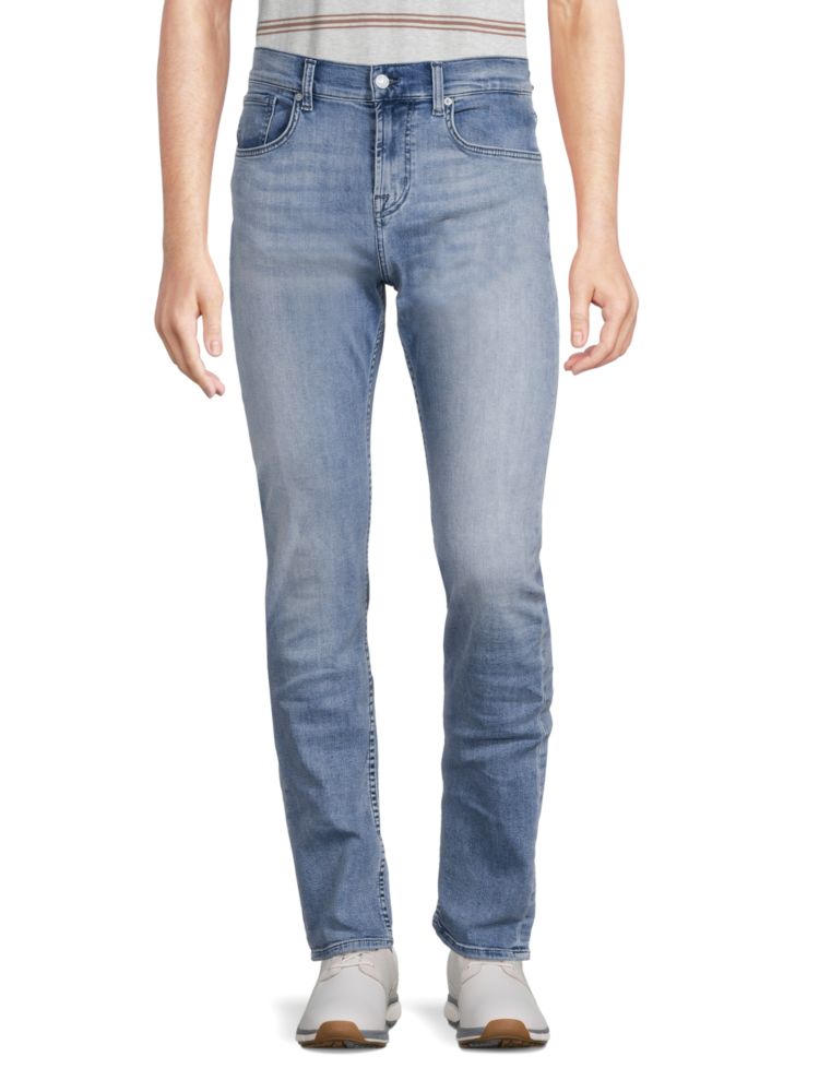 цена Узкие прямые джинсы Slimmy 7 For All Mankind, цвет Belize
