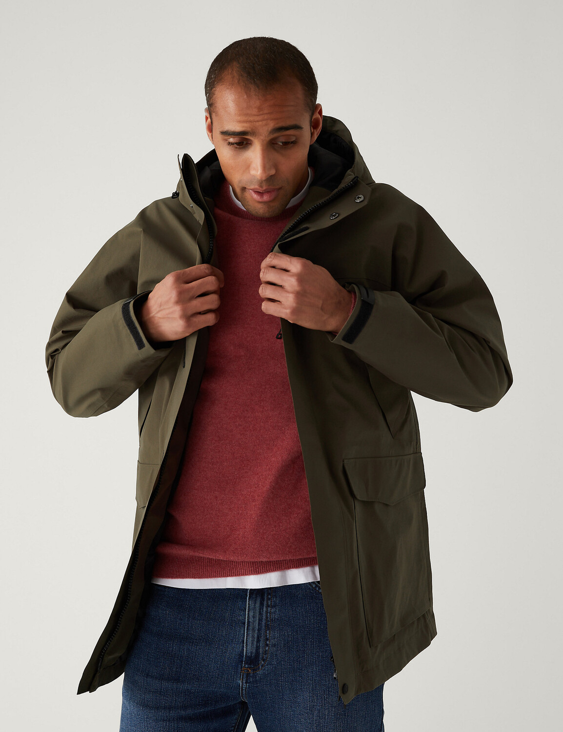 

Куртка-парка с капюшоном и Stormwear Marks & Spencer, зеленый