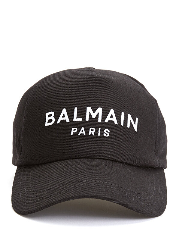 

Женская шляпа с черным логотипом Balmain
