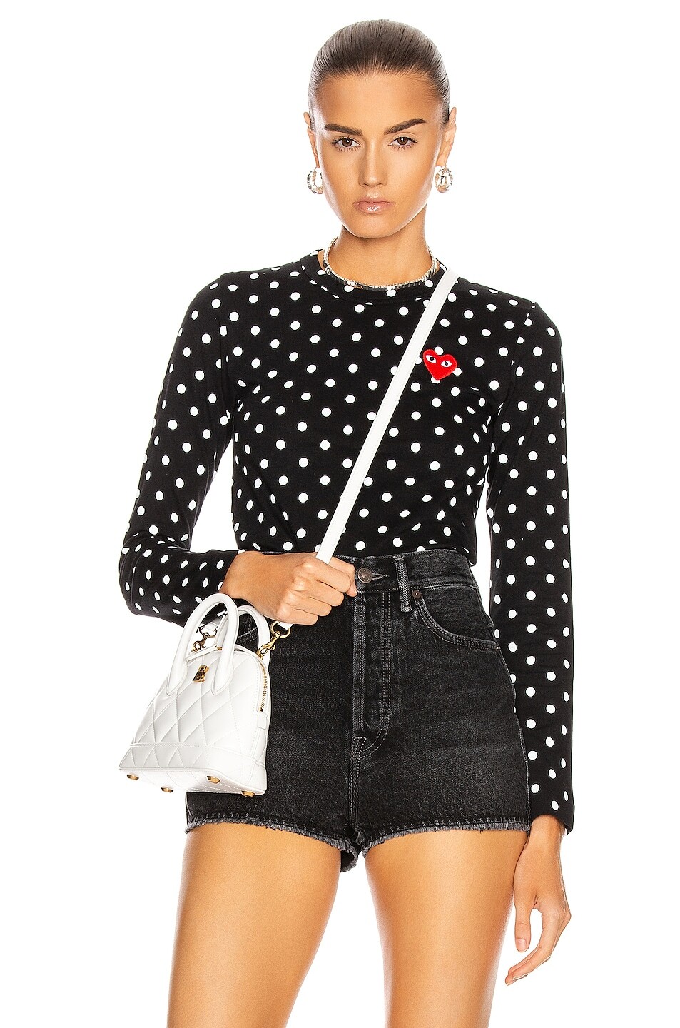 

Футболка Comme des Garçons Cotton Red Emblem Dot, черный