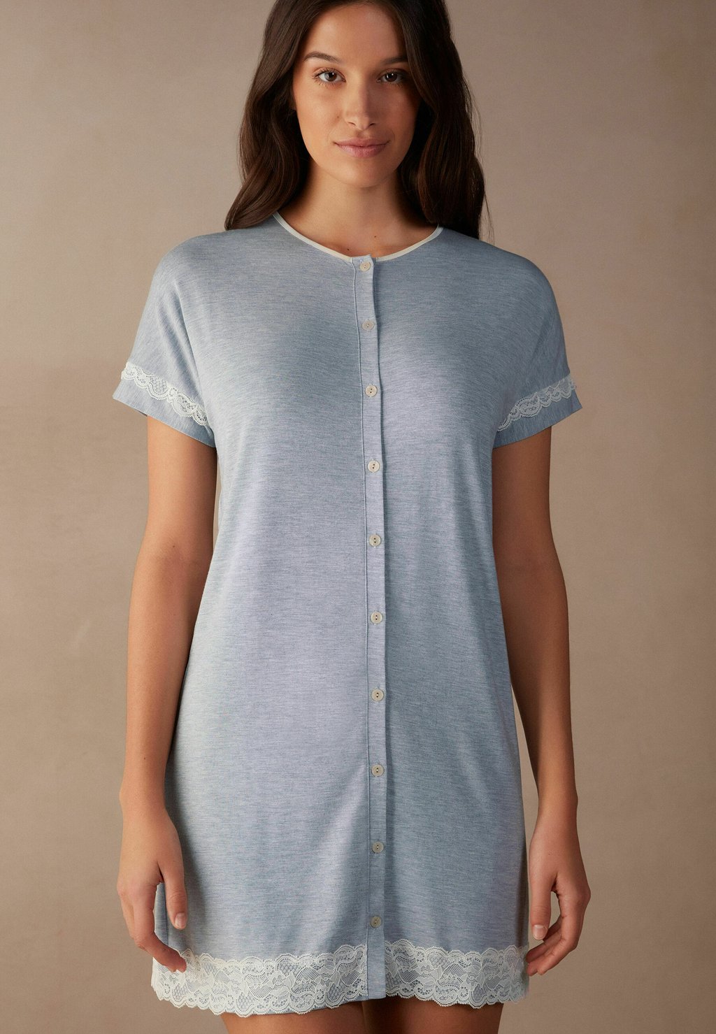Ночная рубашка Intimissimi, светло-голубой меланж