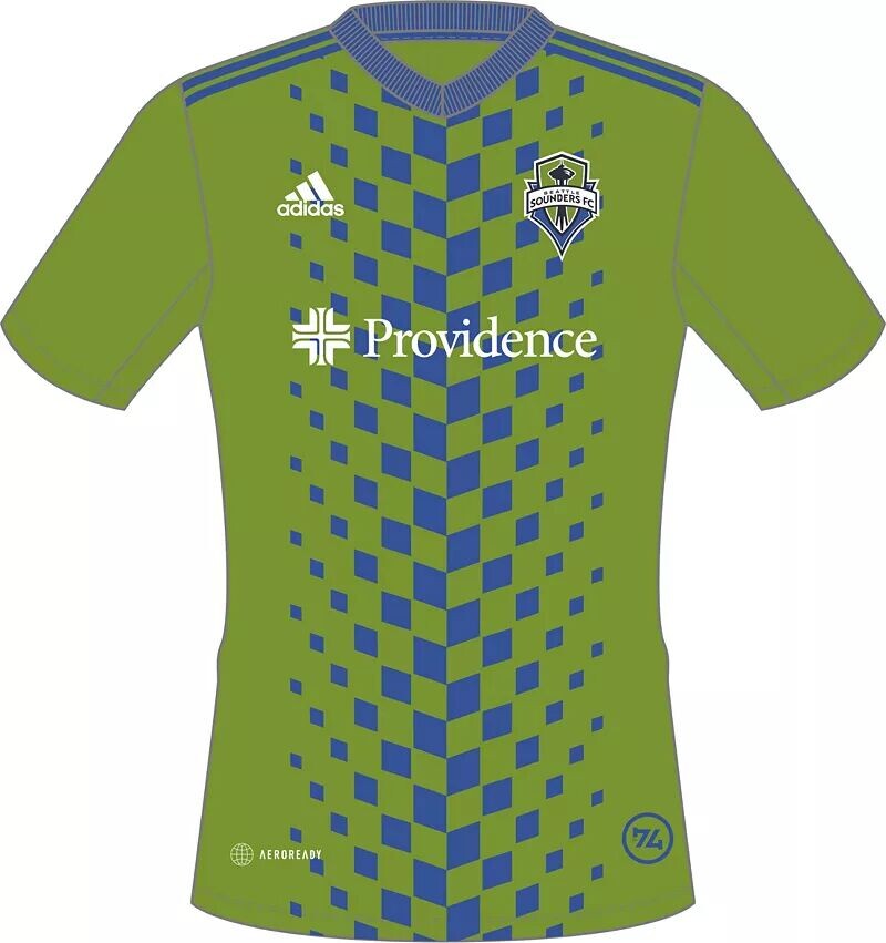 

Женская футболка Adidas Seattle Sounders 2023 Primary