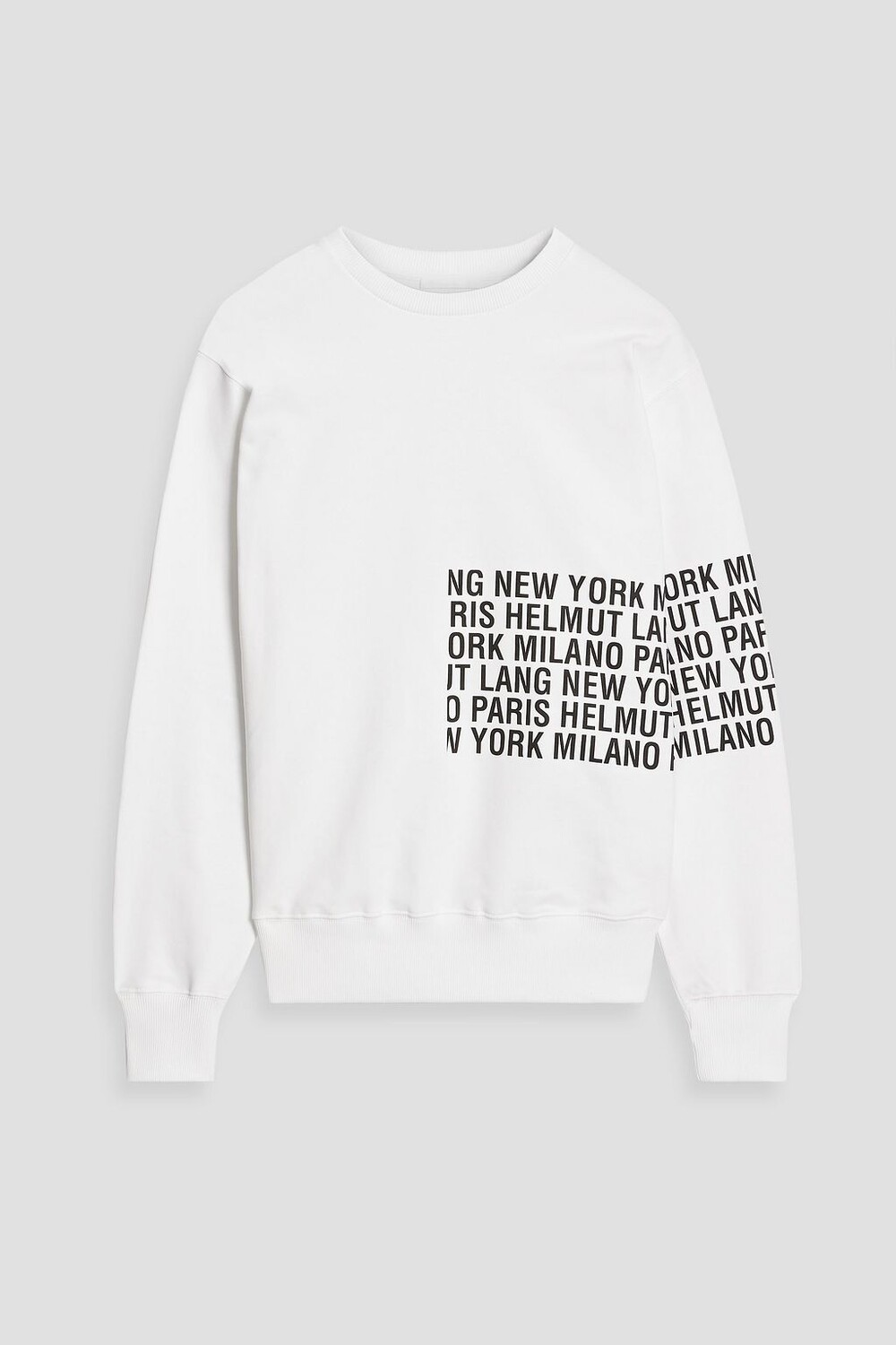 

Толстовка из французской хлопковой махры с принтом HELMUT LANG, белый