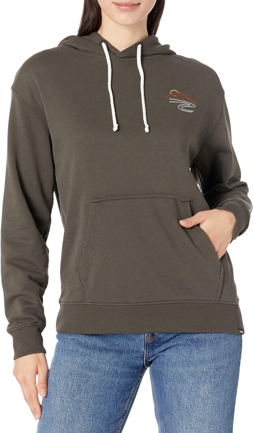 

Толстовка с органическим графическим рисунком Prana, цвет Washed Black Mountain