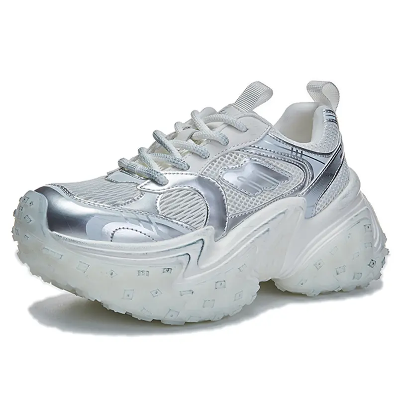 

Кроссовки женские толстые низкие Klammkicks, серебряный
