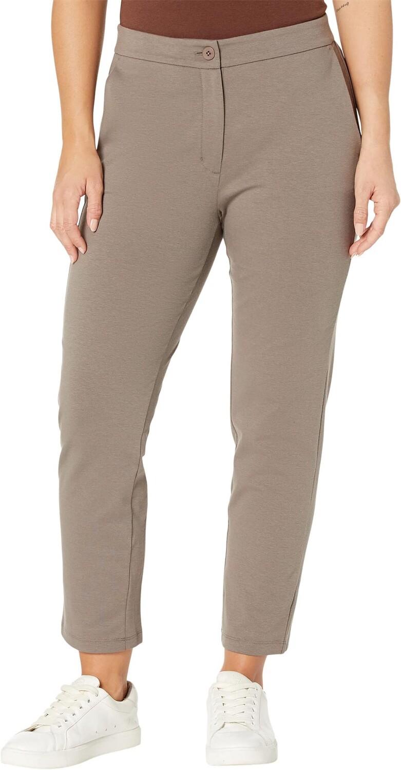 

Миниатюрные брюки до щиколотки с высокой талией Eileen Fisher, цвет Cobblestone
