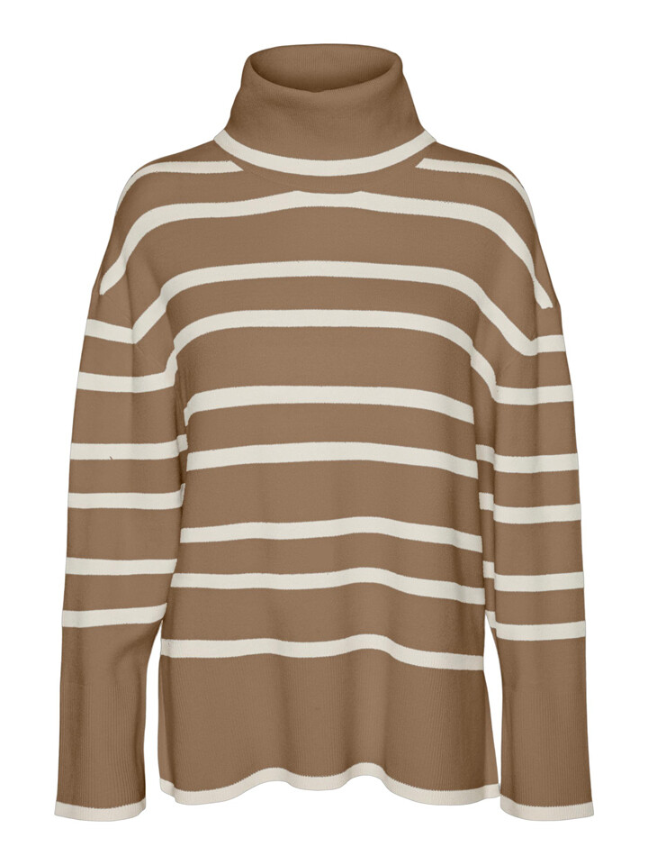 

Свитер Vero Moda Rollkragen Saba, цвет Hellbraun/Weiß