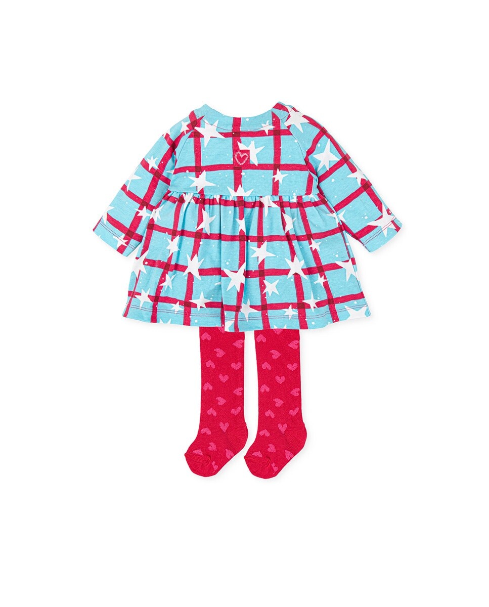 

Платье в клетку и со звездами и колготки AGATHA RUIZ DE LA PRADA, синий