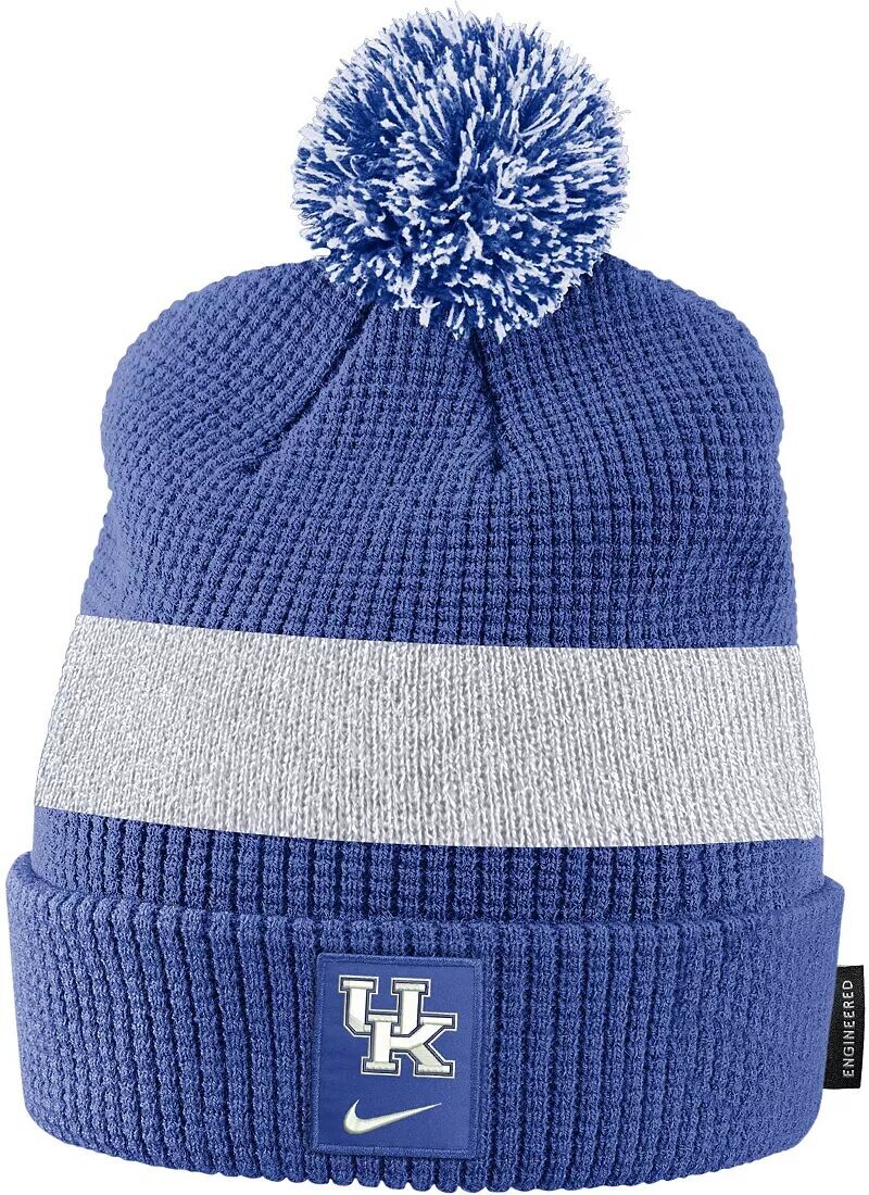 

Синяя футбольная шапка с помпоном на манжетах Nike Kentucky Wildcats