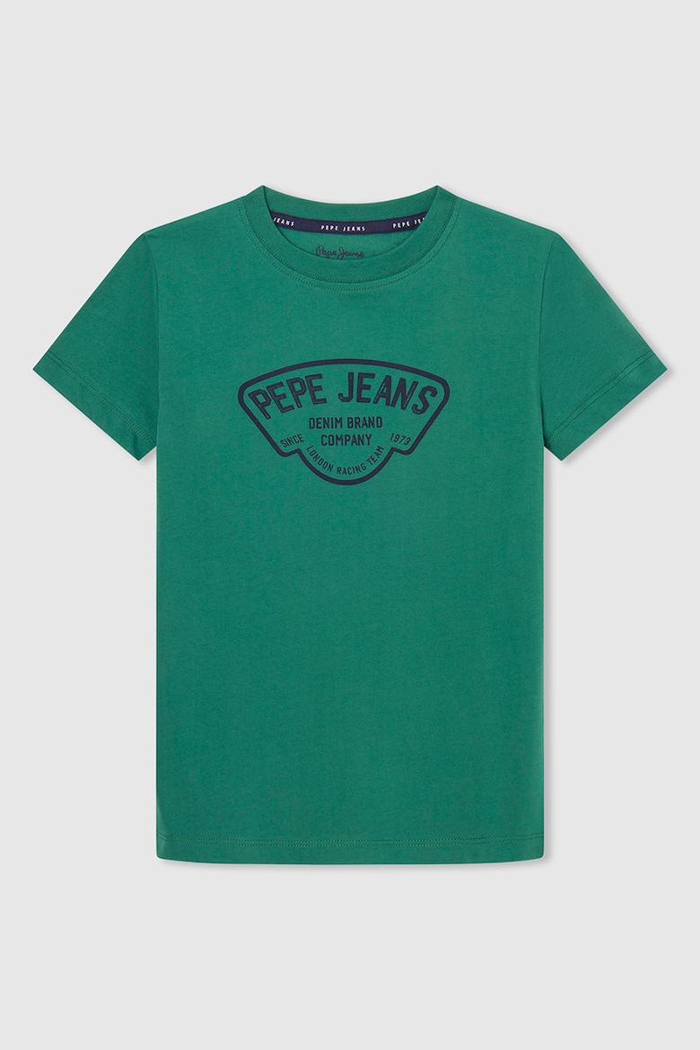 Хлопковая футболка с логотипом Pepe Jeans London, зеленый
