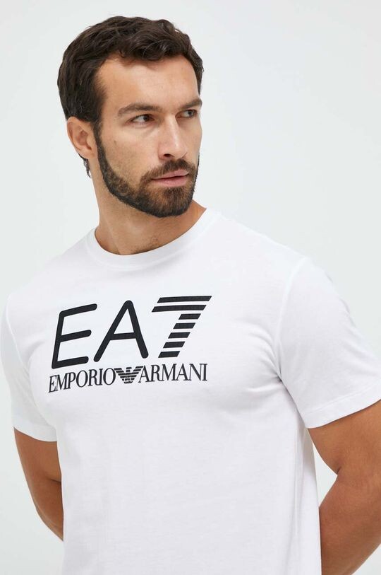 

Хлопковая футболка EA7 Emporio Armani, белый