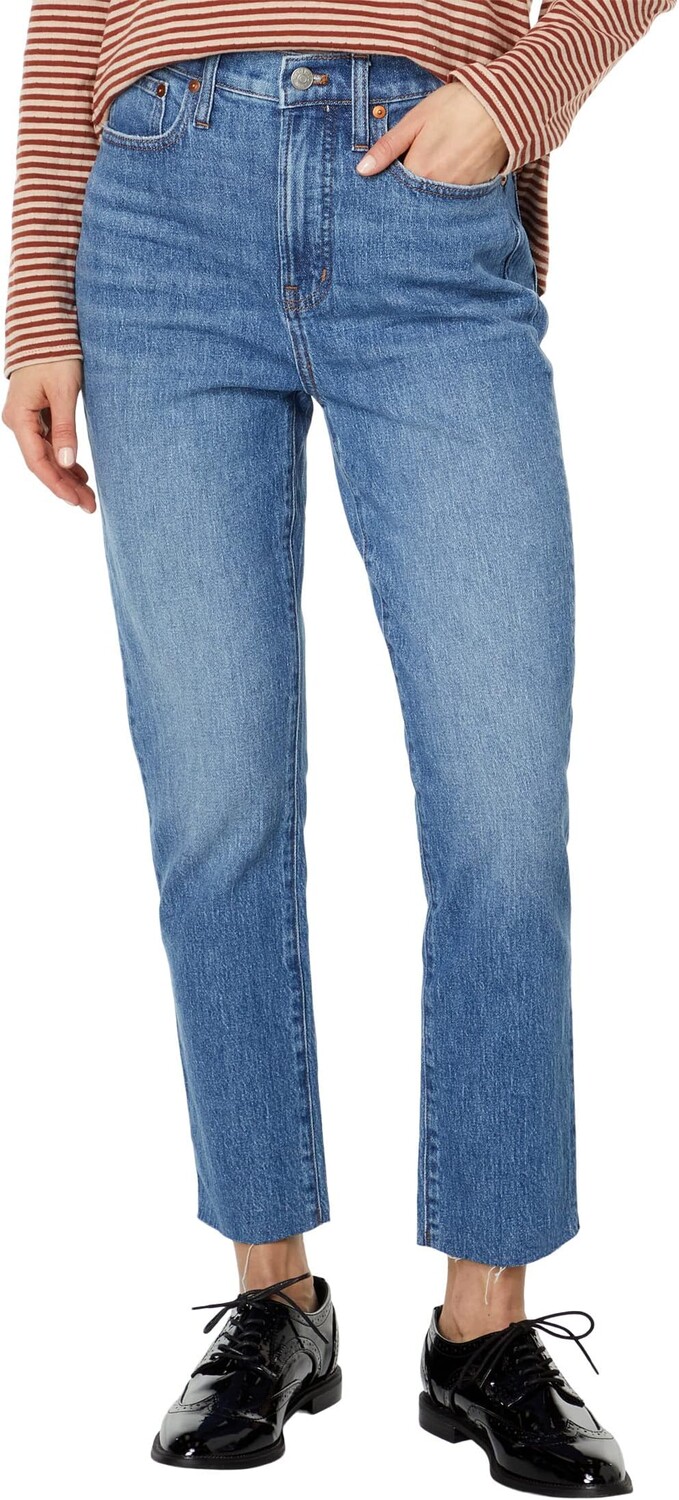 

Джинсы Perfect Vintage Jeans with Knee Rip and Raw Hem in Earlside Wash Madewell, цвет Earlside Wash