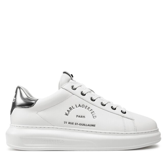 

Кроссовки KARL LAGERFELD KL52538 White Lthr w/Silver 01S, белый