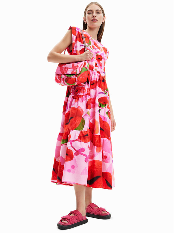 Летнее платье стандартного кроя Desigual, розовый