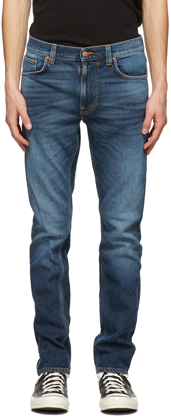 

Синие джинсы Lean Dean Nudie Jeans, цвет Dark sharp twill