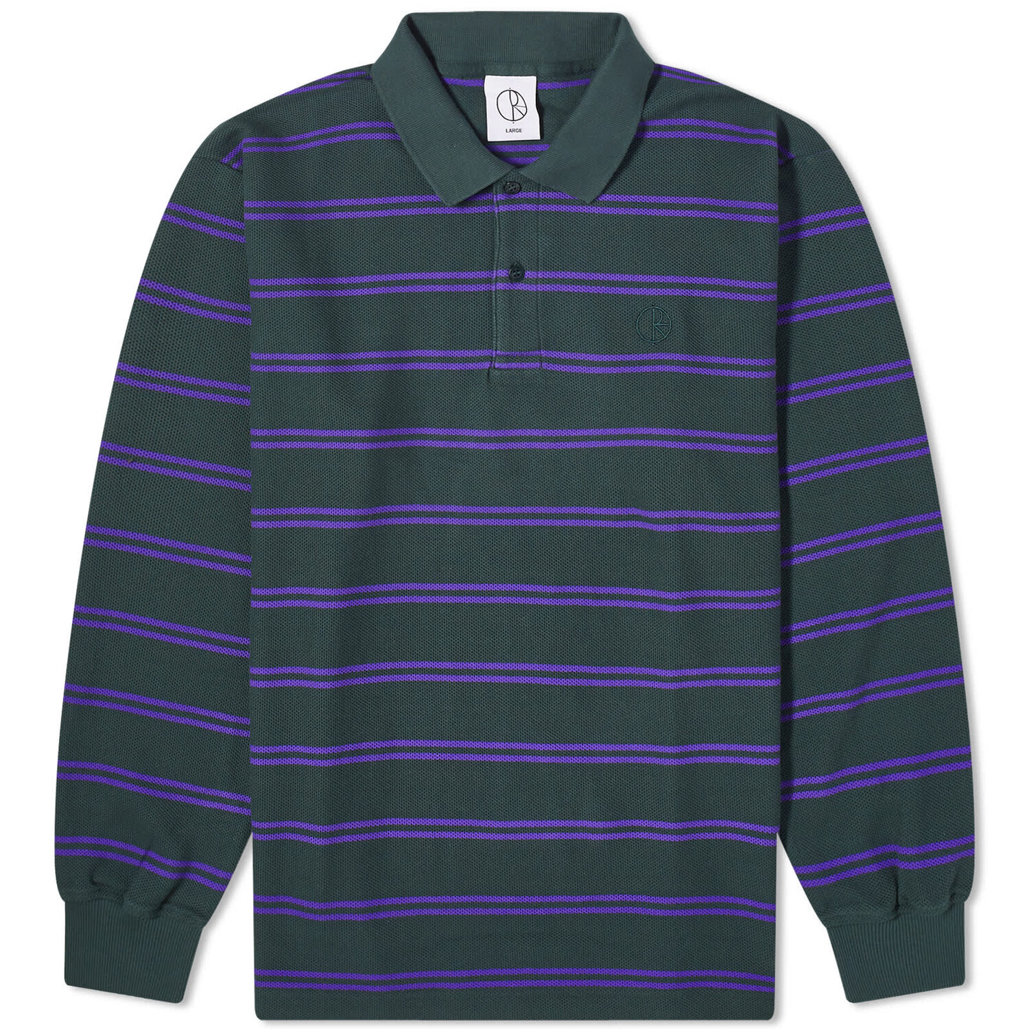 Поло Polar Skate Co. Long Sleeve Stripe, цвет Dark Teal