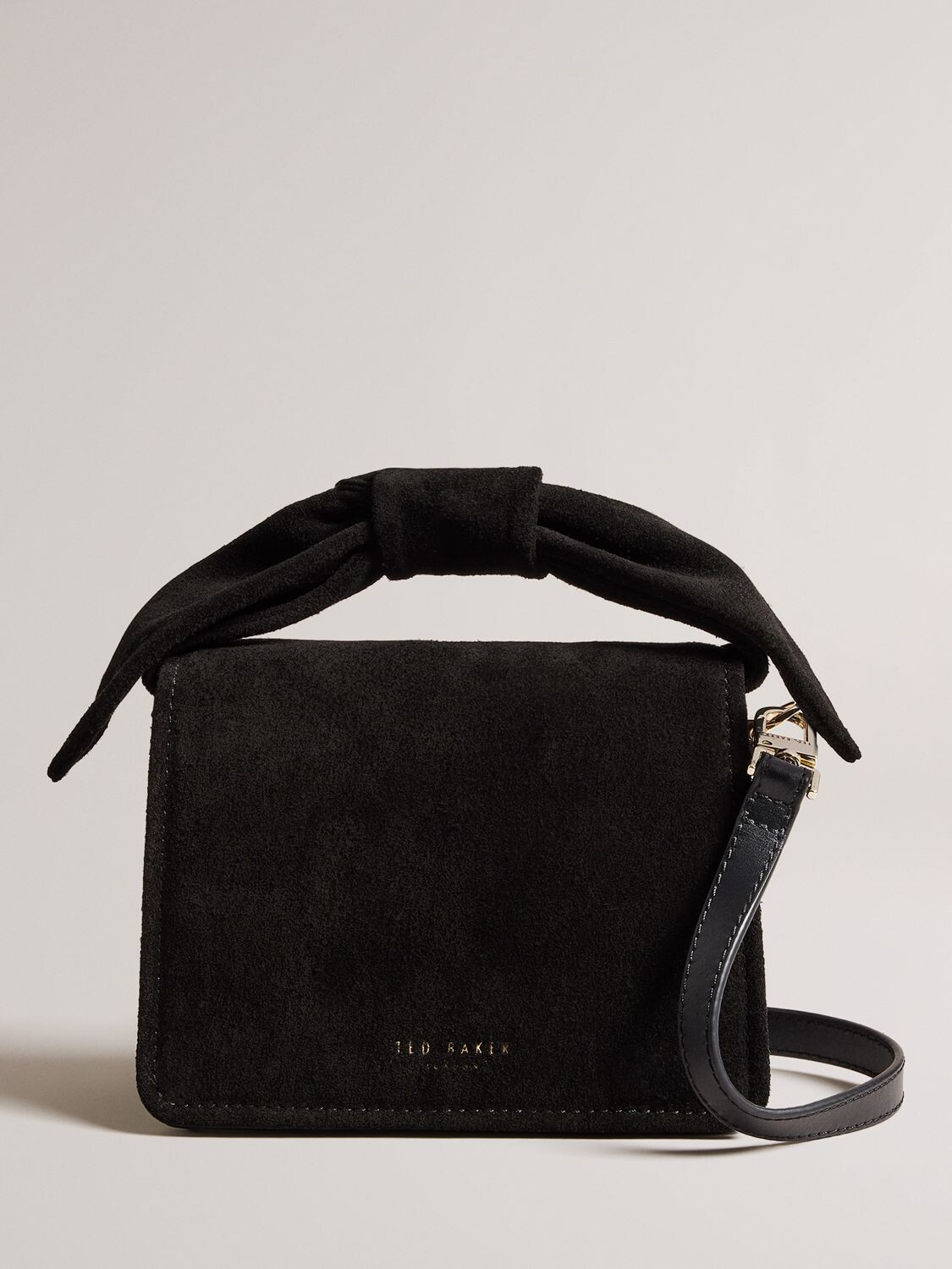 

Миниатюрная замшевая сумка через плечо Niyah с узлом и ручкой Ted Baker, черный