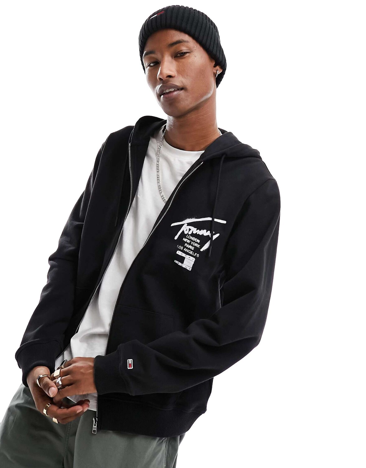 

Черное худи с логотипом Tommy Jeans, Черный