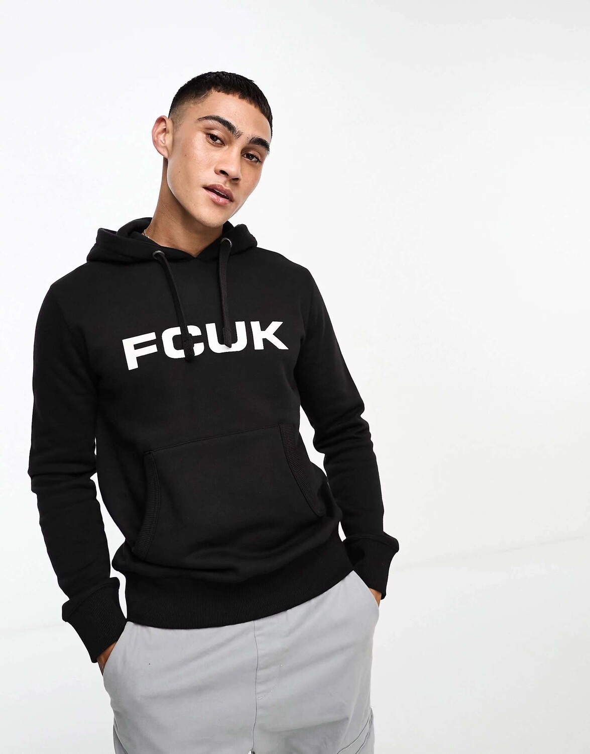 

Черное худи с логотипом FCUK French Connection, Черный
