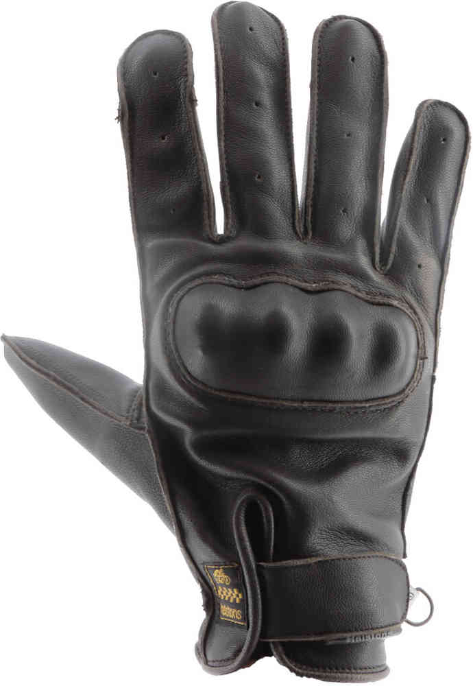 перфорированные мотоциклетные перчатки strada helstons коричневый Мотоциклетные перчатки Роко Helstons, темно коричневый