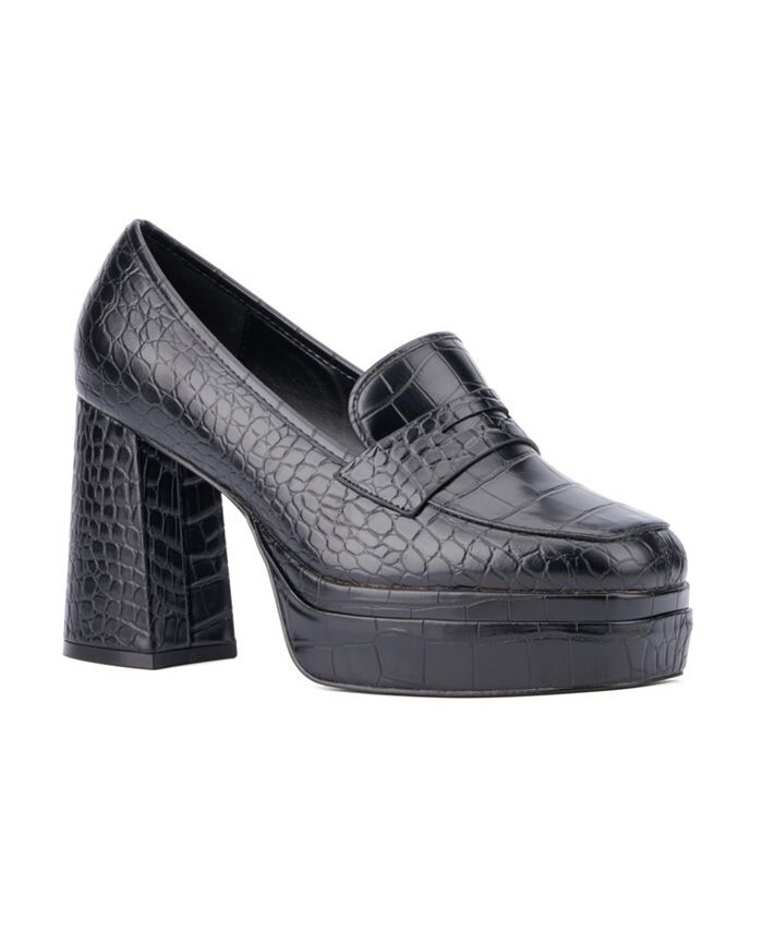 

Женские лоферы Madelyn на платформе – широкая ширина Fashion To Figure, черный