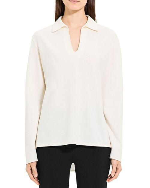 

Топ Popover с длинными рукавами Theory, цвет Ivory/Cream