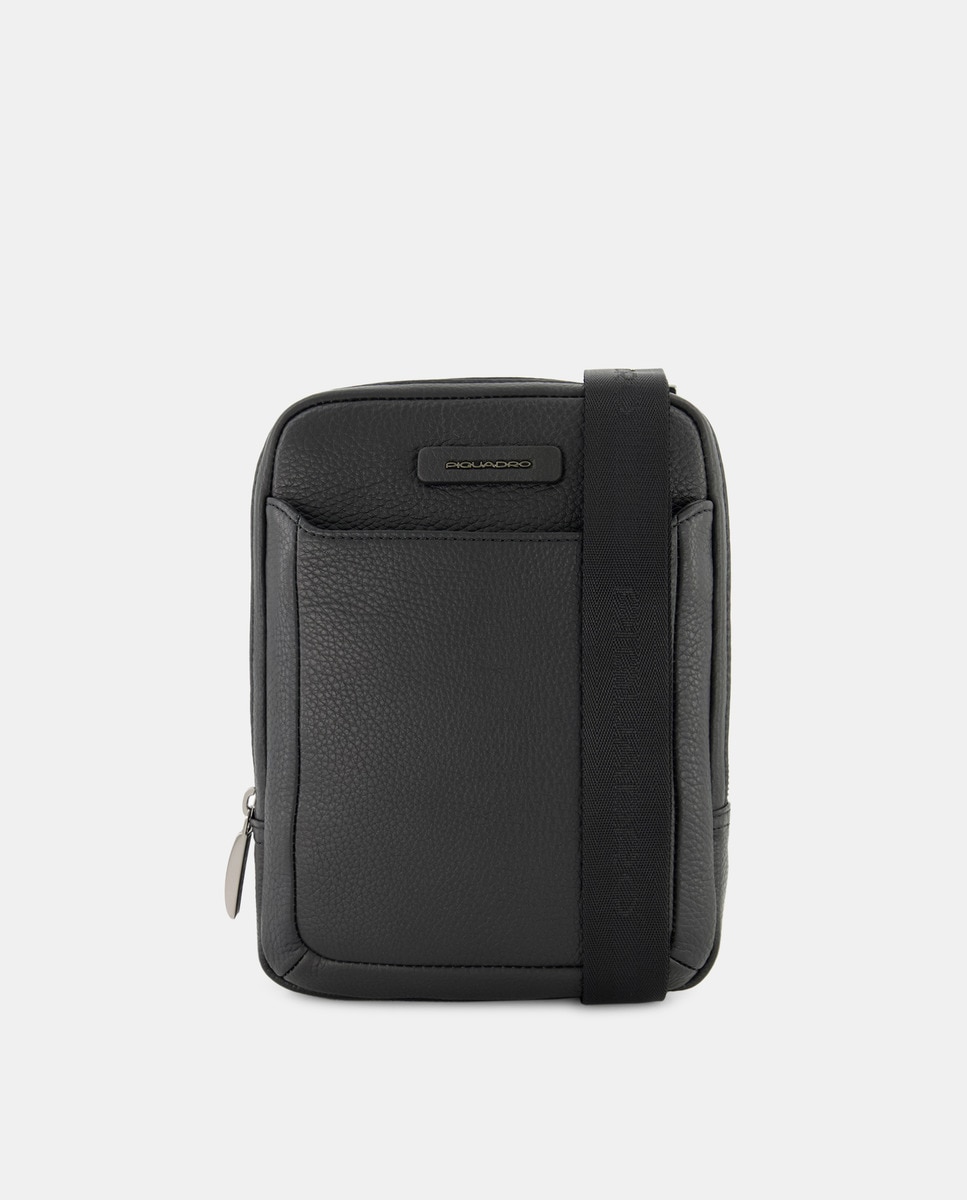 Мини-черная кожаная сумка через плечо с отделением для iPad mini Piquadro, черный маленькая кожаная сумка через плечо islington mulberry цвет chalk