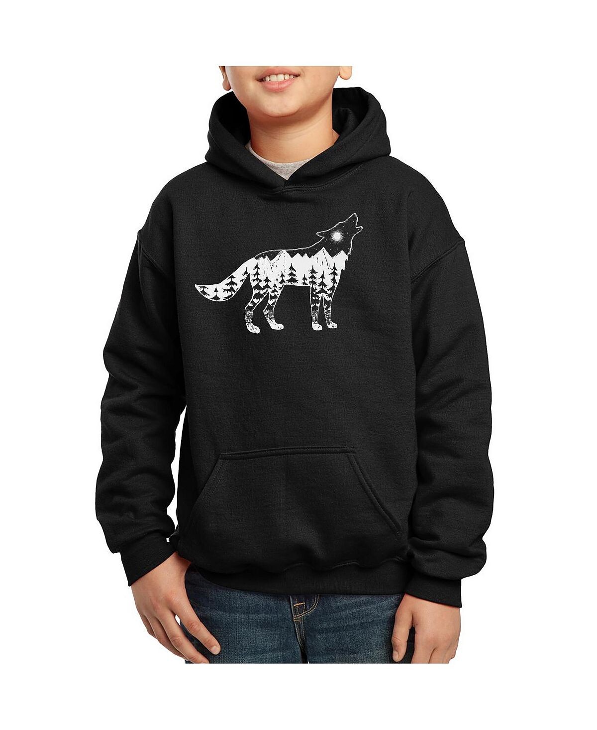 

Толстовка с капюшоном Big Boy's Word Art - Howling Wolf LA Pop Art