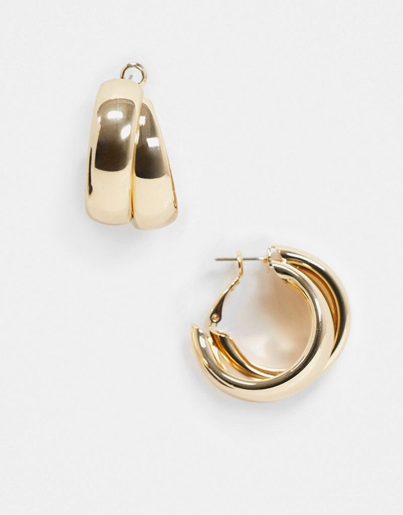 

Серьги-кольца ASOS DESIGN с массивным перекрестным дизайном золотистого цвета