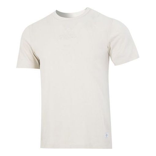 Футболка Men's adidas Solid Color Logo Athleisure Casual Sports Round Neck Short Sleeve White T-Shirt, белый