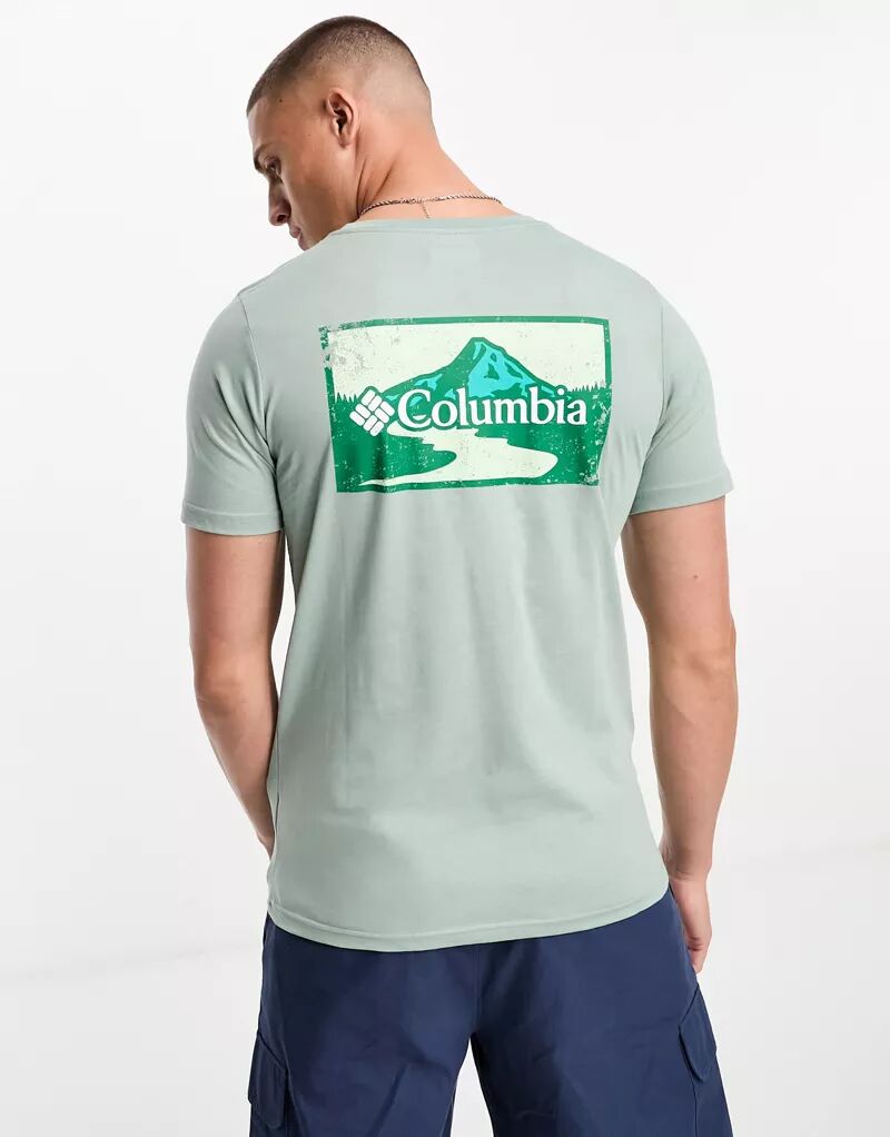 Зеленая футболка Columbia Rapid Ridge с графическим принтом на спине, эксклюзивно для ASOS
