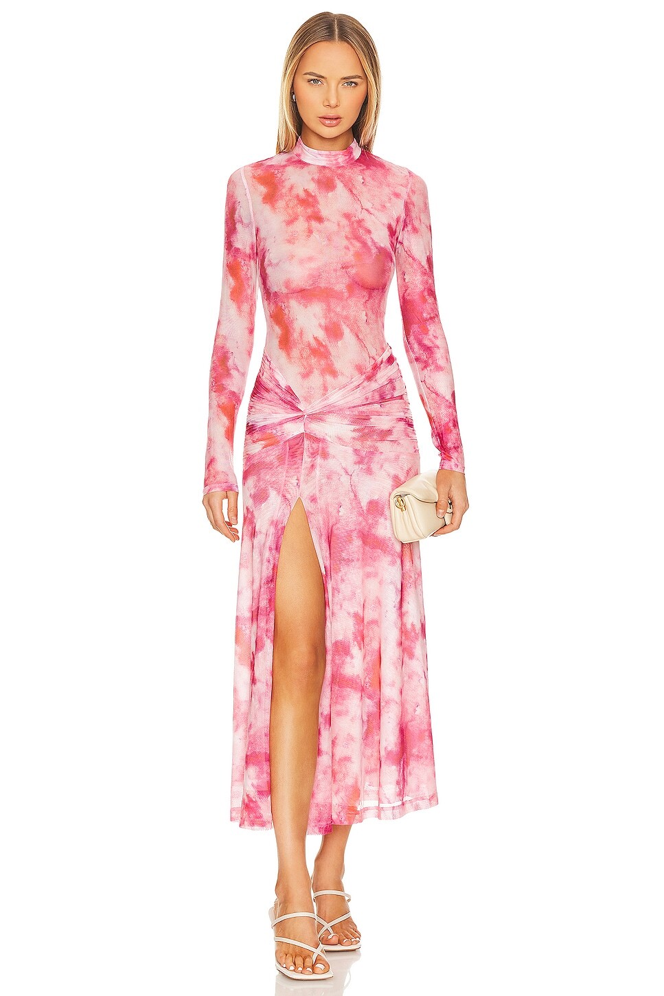

Платье миди Bardot Lea, цвет Pink Tie Dye