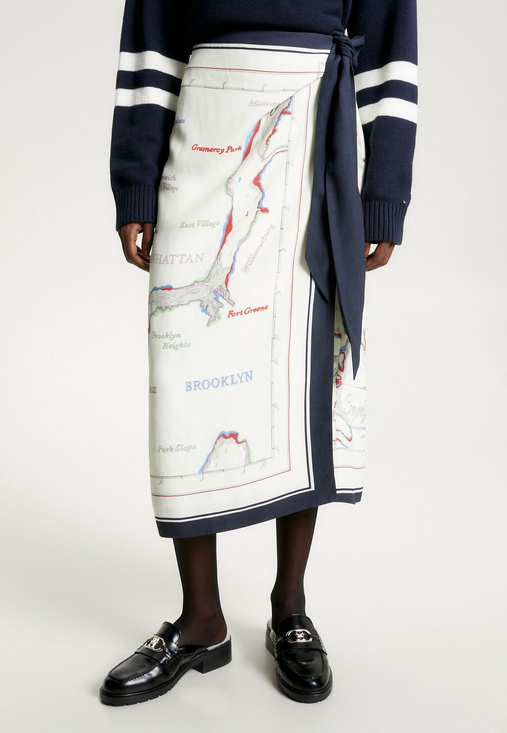 

Юбка с запахом Scarf Print Midi Tommy Hilfiger, цвет map scarf ancient white