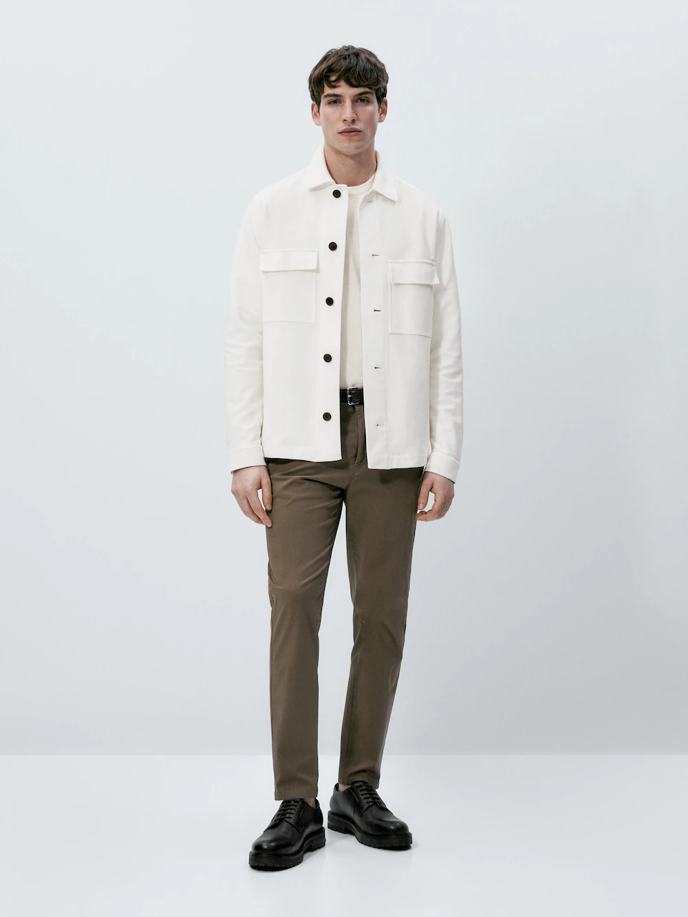 

Брюки чинос из смешанного хлопка Massimo Dutti, Серый