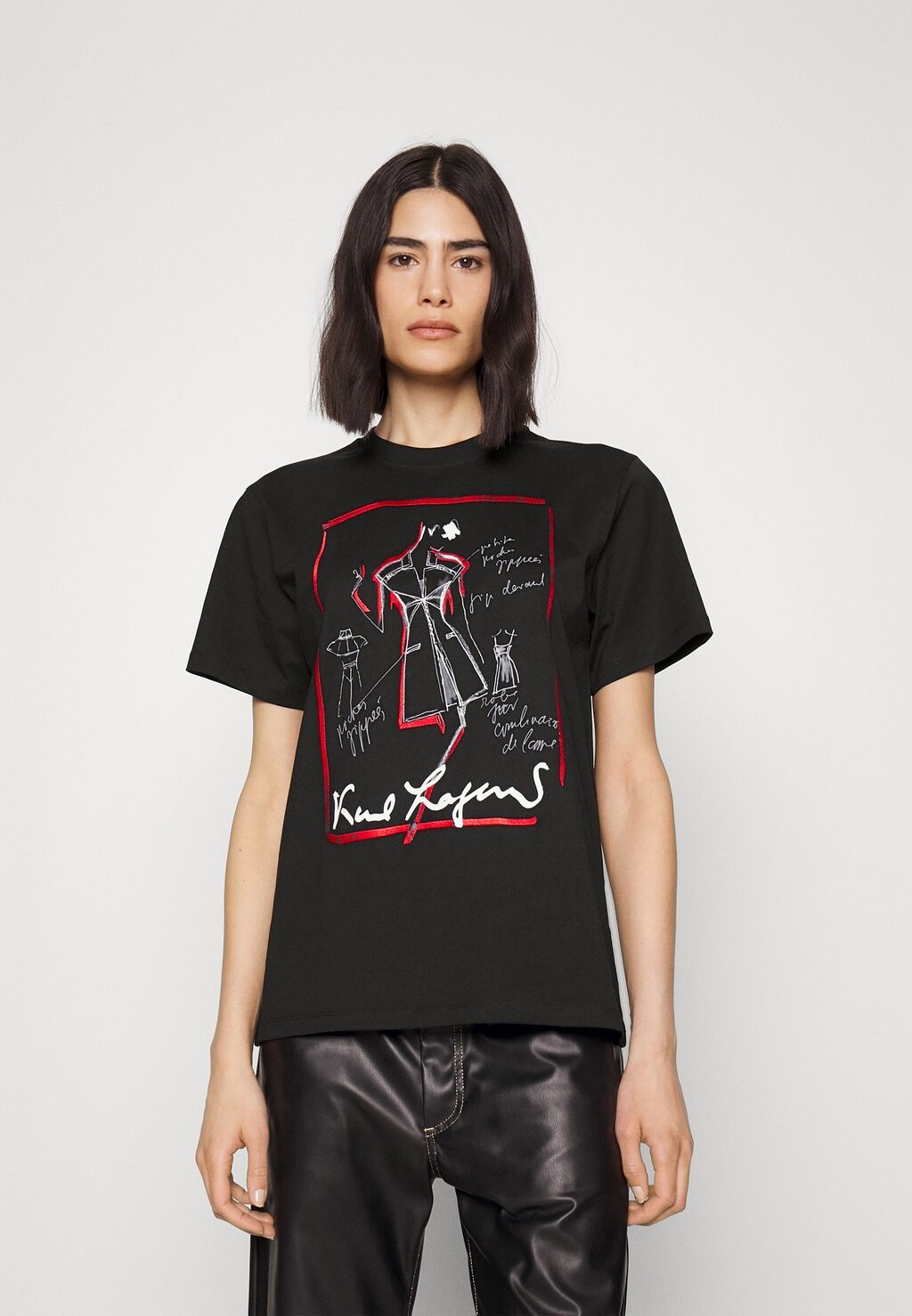 

Футболка с принтом KARL LAGERFELD, черный