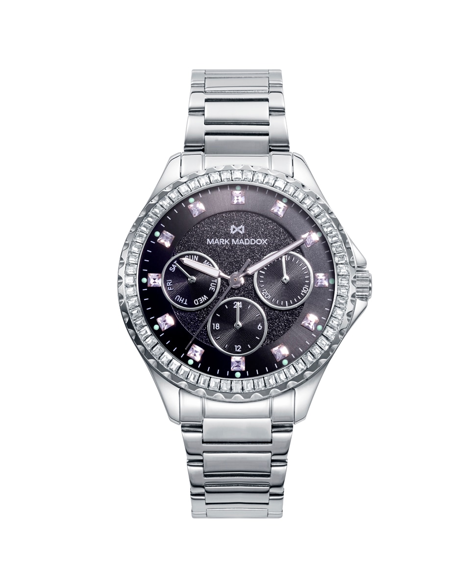 цена Женские стальные часы Tooting с хронографом и цирконами Mark Maddox, серебро
