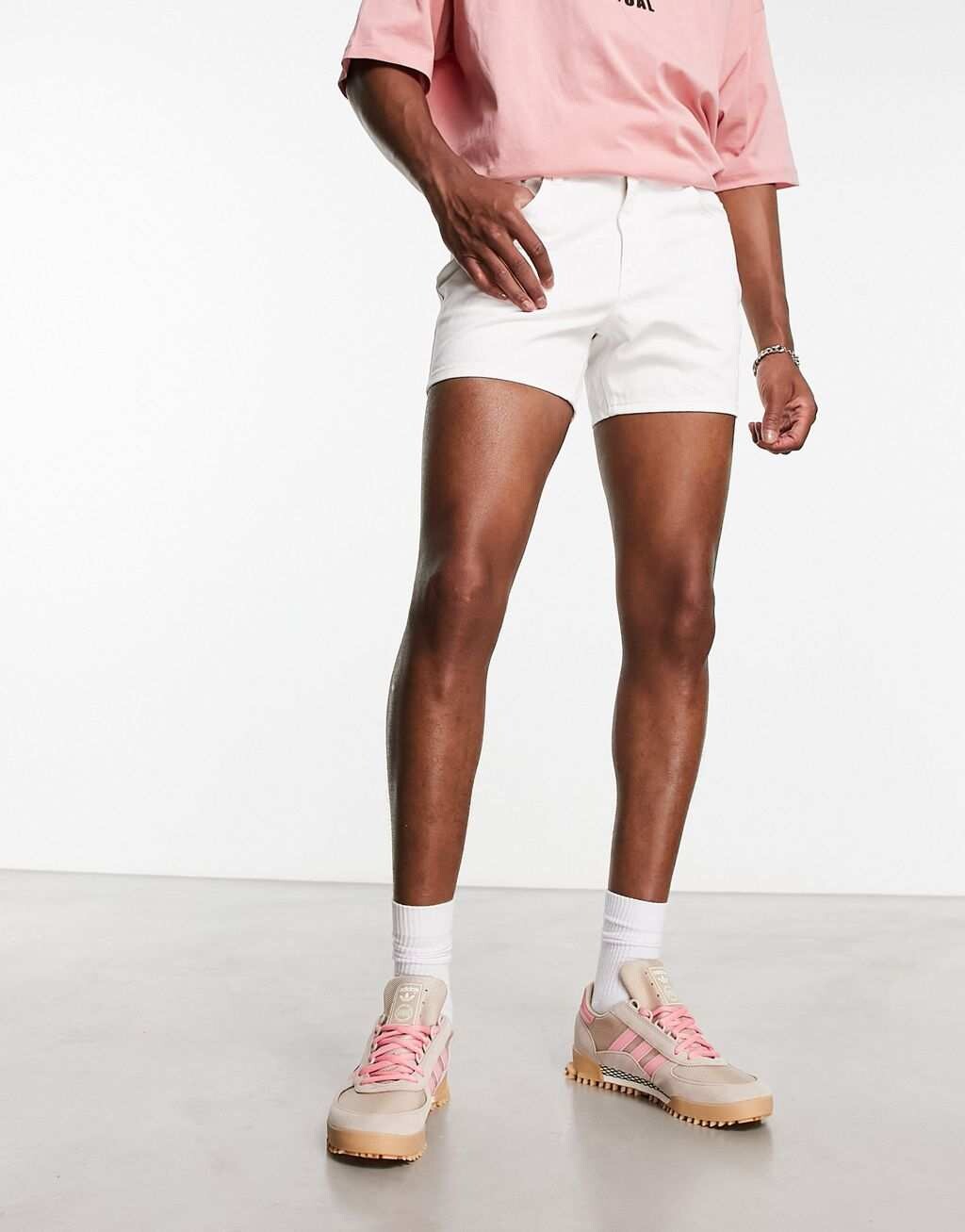 

Белые укороченные джинсовые шорты ASOS DESIGN