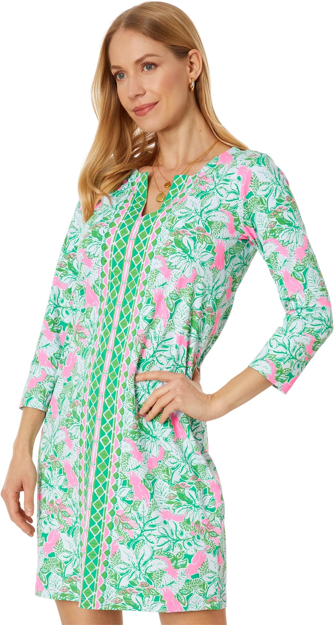 Платье Надин UPF 50+ Lilly Pulitzer, цвет Botanical Green Just Wing It Engineered Chillylilly цена и фото