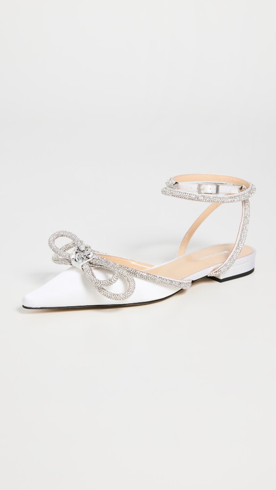 

Балетки MACH & MACH Double Bow White Satin, белый
