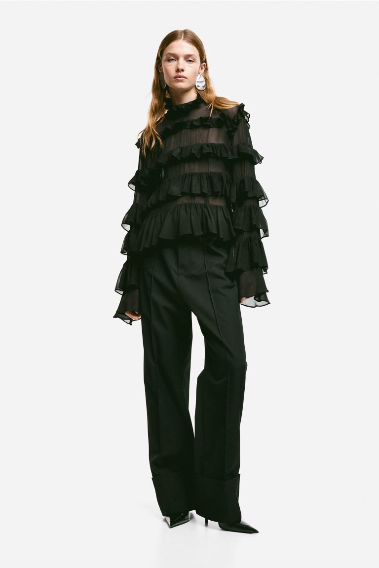 

Шифоновая блузка с рюшами H&M