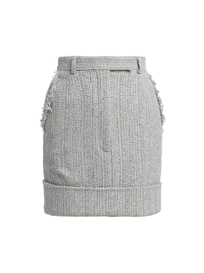 Твидовая мини-юбка-карандаш Thom Browne, серый