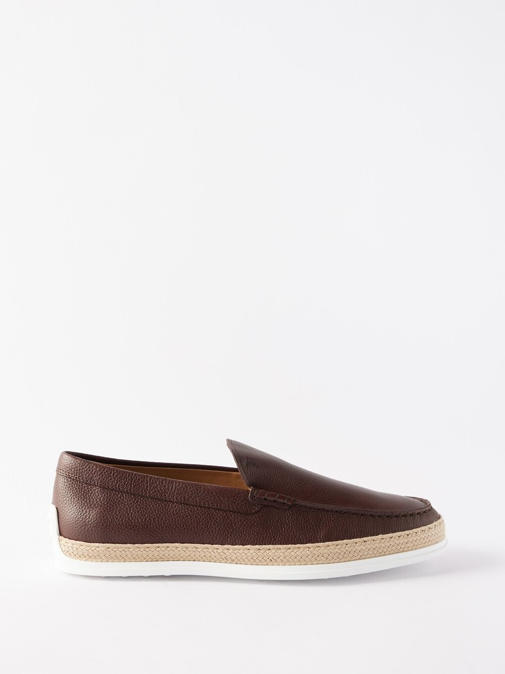 

Лоферы из зернистой кожи с отделкой рафией Tod'S, коричневый
