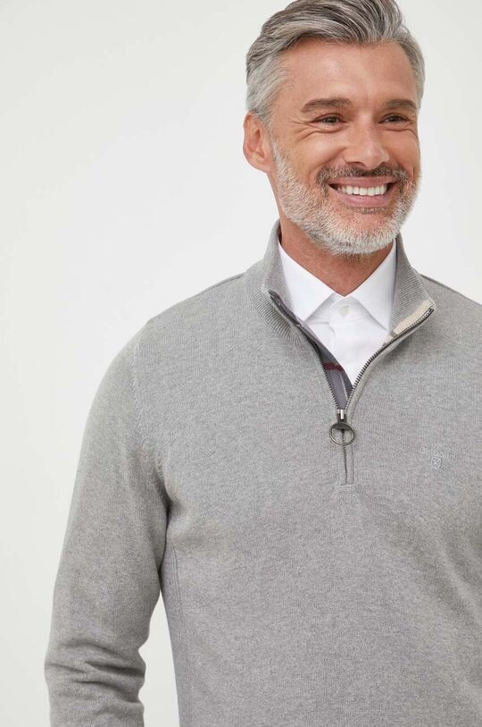 

Хлопковый свитер Barbour, серый