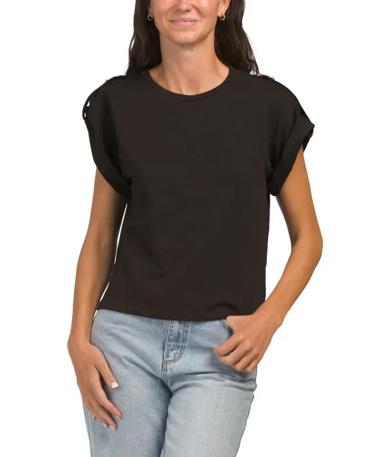 

Футболка Dunne Gold Tone Bar Slub Lna, черный