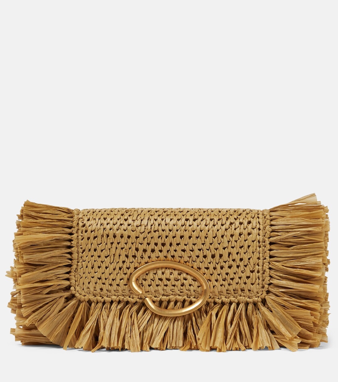 

Клатч O Pochette из рафии с бахромой Oscar de la Renta, коричневый