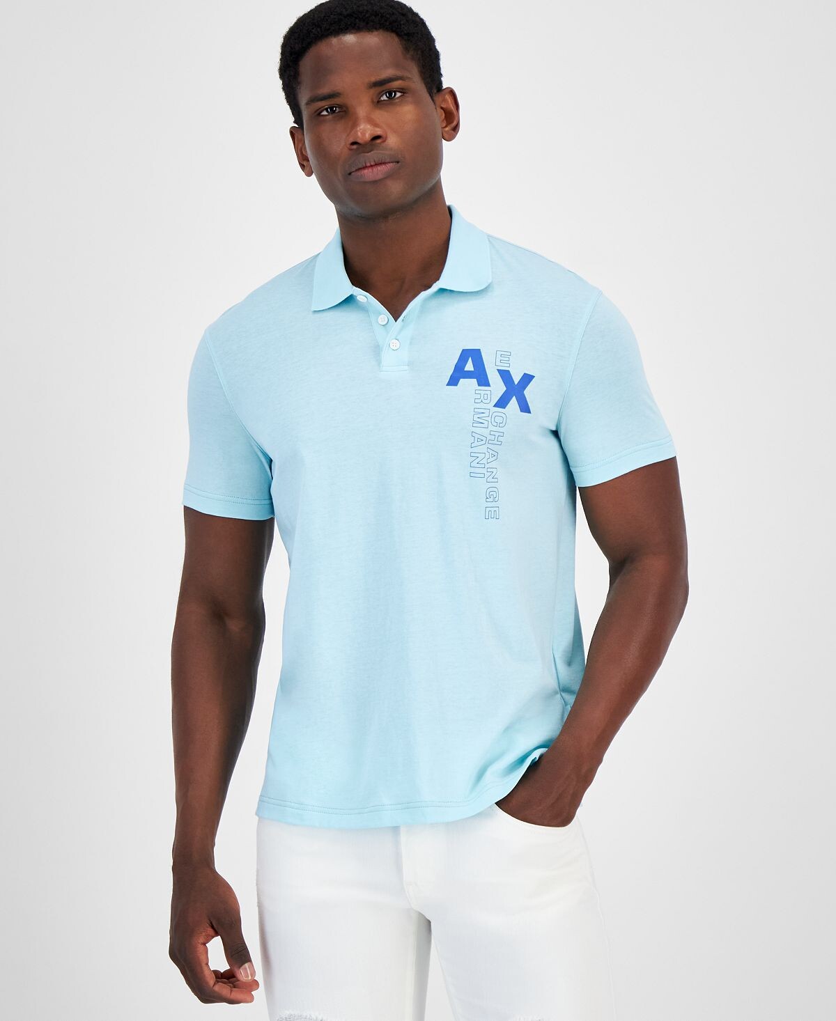 

Эксклюзивная рубашка-поло Macys с контрастным логотипом Armani Exchange