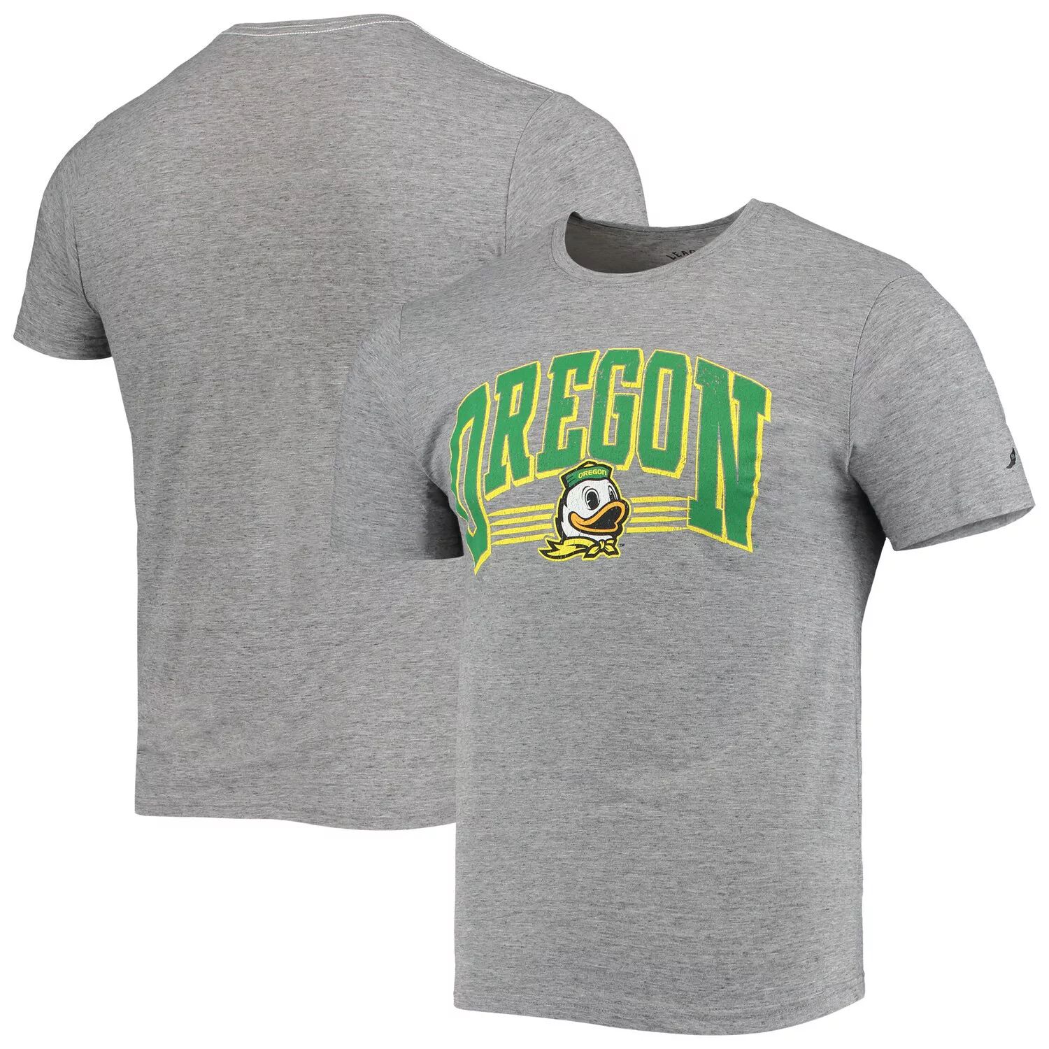 цена Мужская футболка из переработанного джерси из переработанного джерси с принтом «Heathered Grey Oregon Ducks»