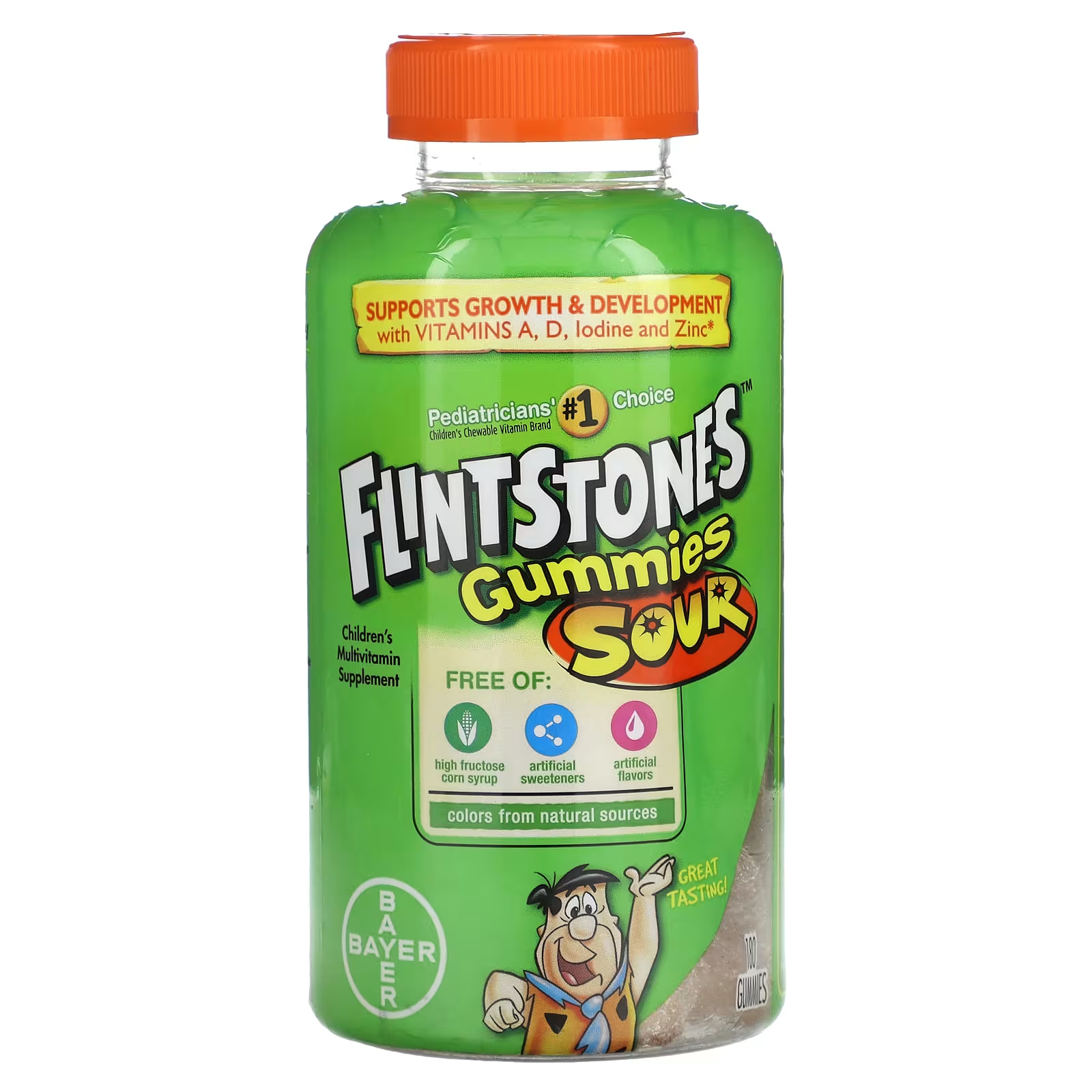 Мультивитаминные конфеты Flintstones детские, 180 жевательных конфет