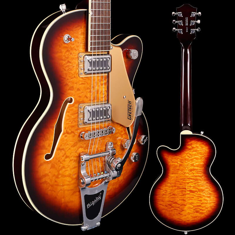

Электрогитара Gretsch G5655T-QM Electromatic Center Block Jr. w Bigsby, Sweet Tea 6lbs 14.6oz